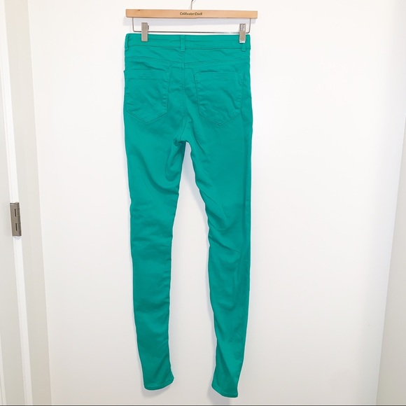 ASOS Ridley High Waist Ultra Skinny Green Jeans-4L - Picture 5 of 10